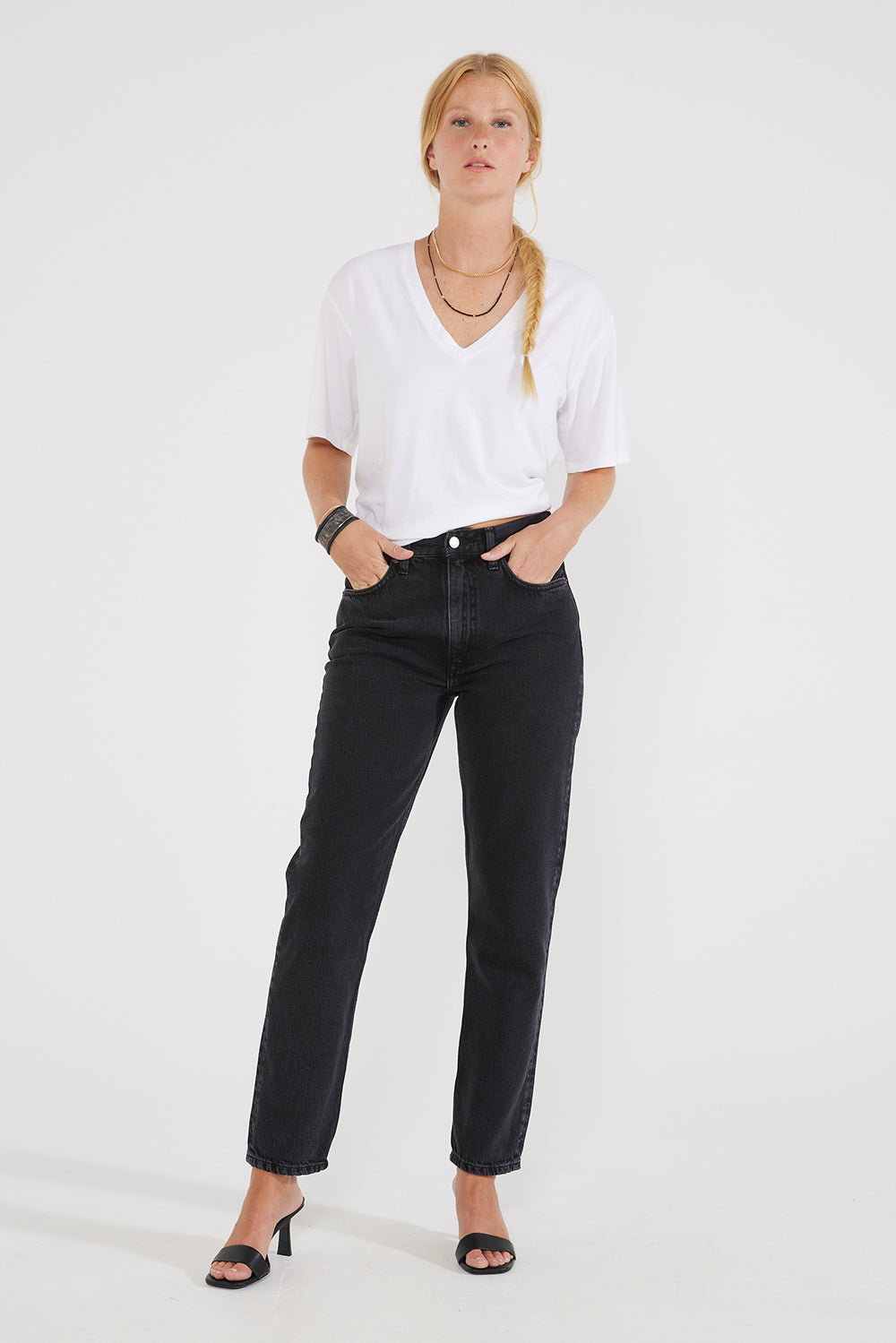 éTICa Finn online High Rise Slim Straight White Jeans 32